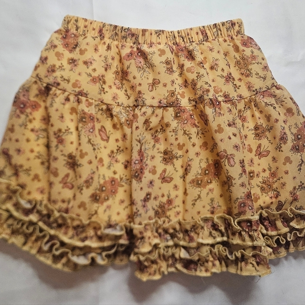 Disney Junior Minnie Girls Yellow And Pink Ruffled Skirt Size 4T - Picture 10 of 12